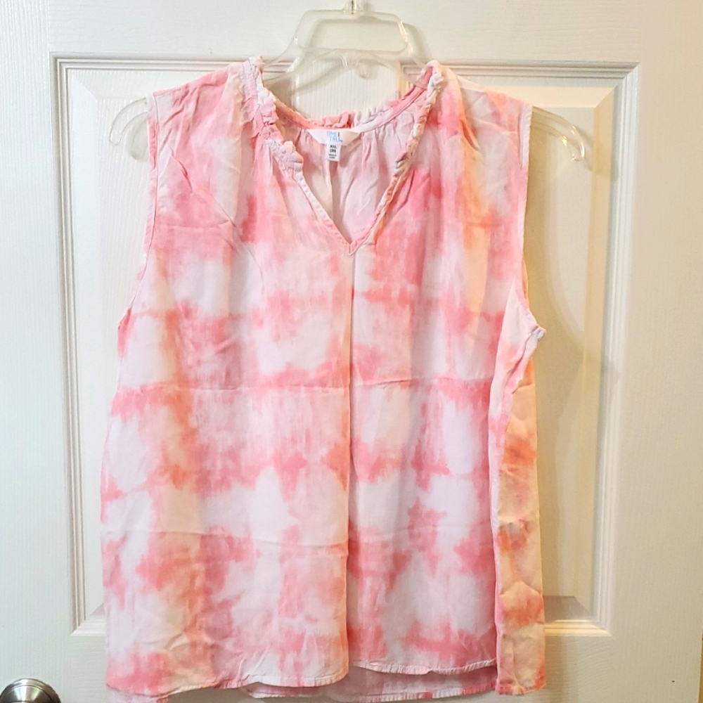 Time N Tru Pink Tie-Dye Sleeveless Top XXL